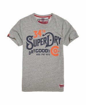 Superdry NYC Goods Co Férfi Pólók Szürke | PAOWT2795